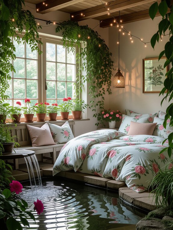 tranquil garden water features