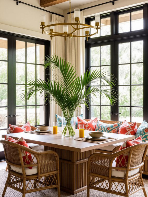 tropical vibrant dining paradise