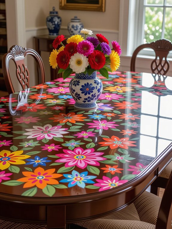 unique decoupage table design