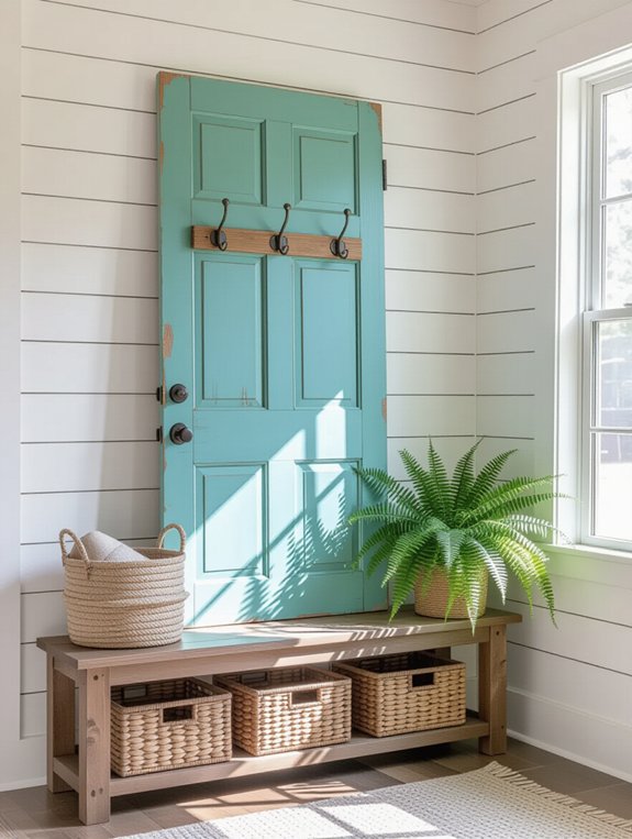 upcycled door coat rack