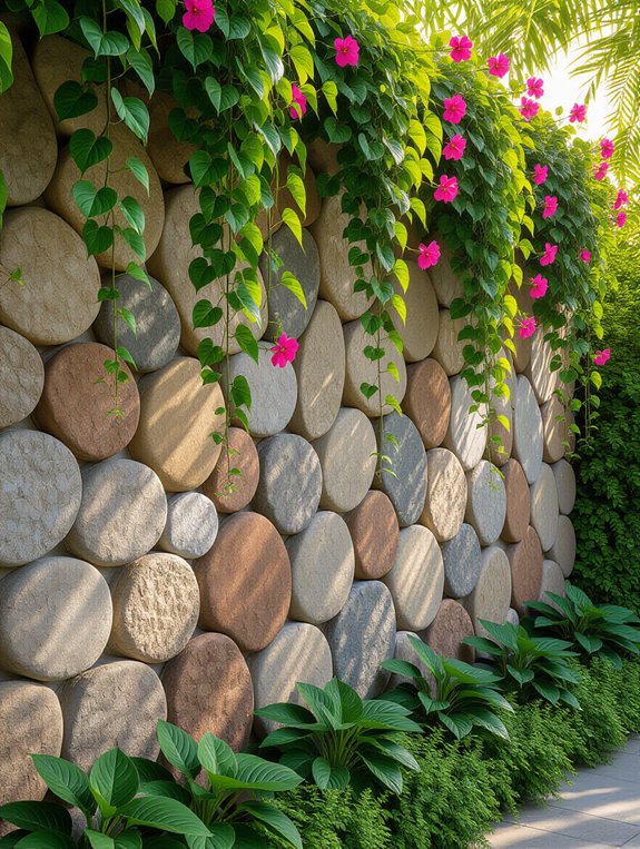 vertical garden stone display
