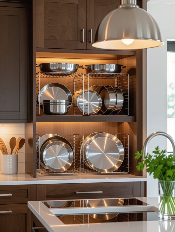 vertical storage for pans