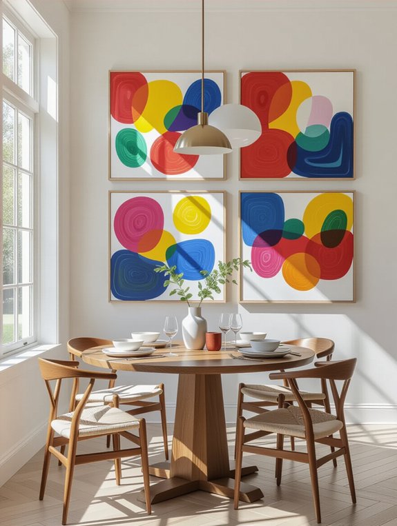 vibrant abstract art display