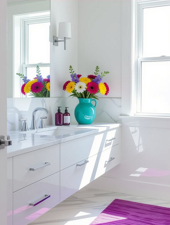 vibrant accents in white