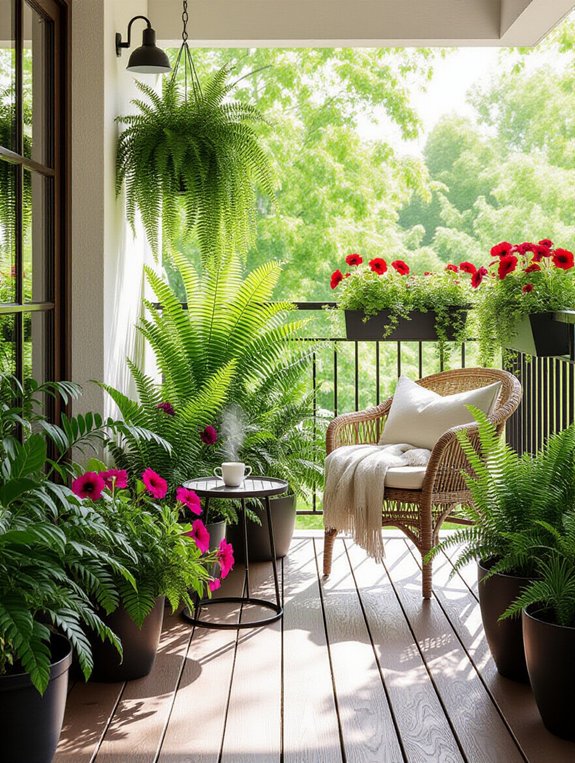 vibrant balcony potted plants