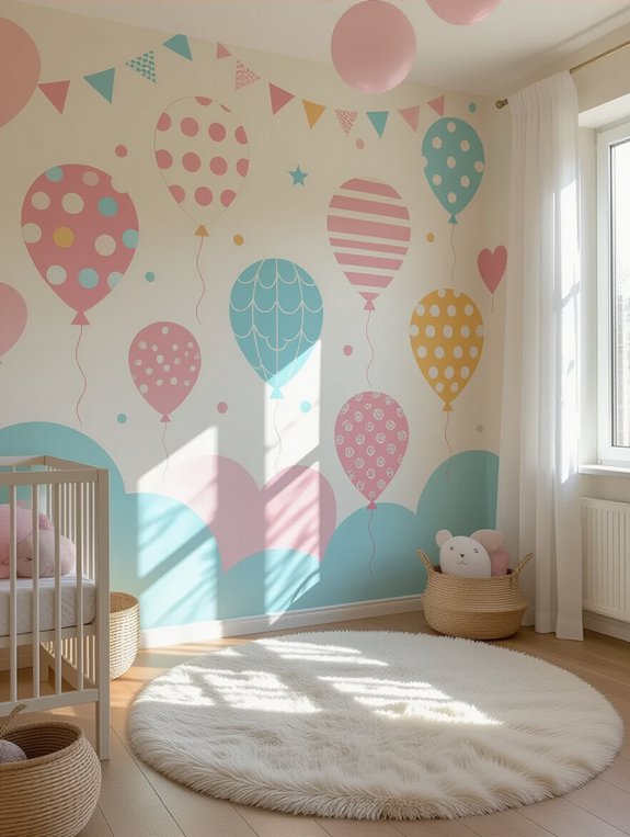 vibrant balloon mural ideas