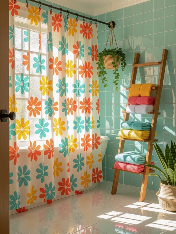 vibrant bathroom shower curtains