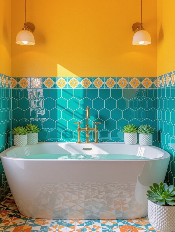 vibrant bathroom tile ideas