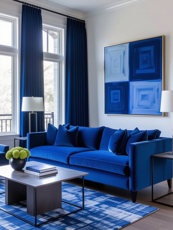 vibrant blue monochromatic scheme