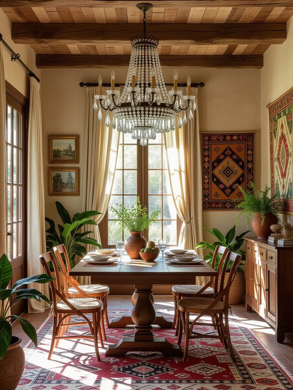 vibrant bohemian dining decor