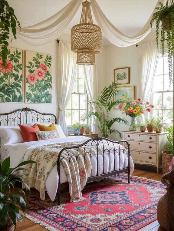 vibrant bohemian floral sanctuary