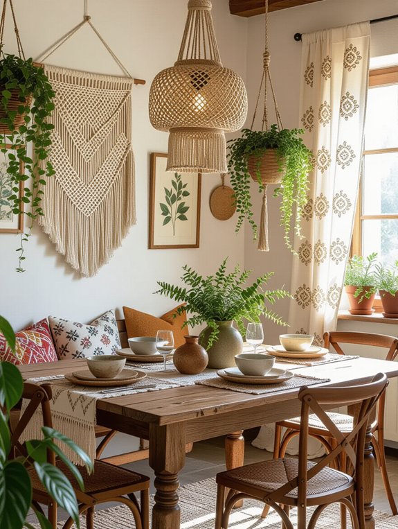 vibrant boho wall decor