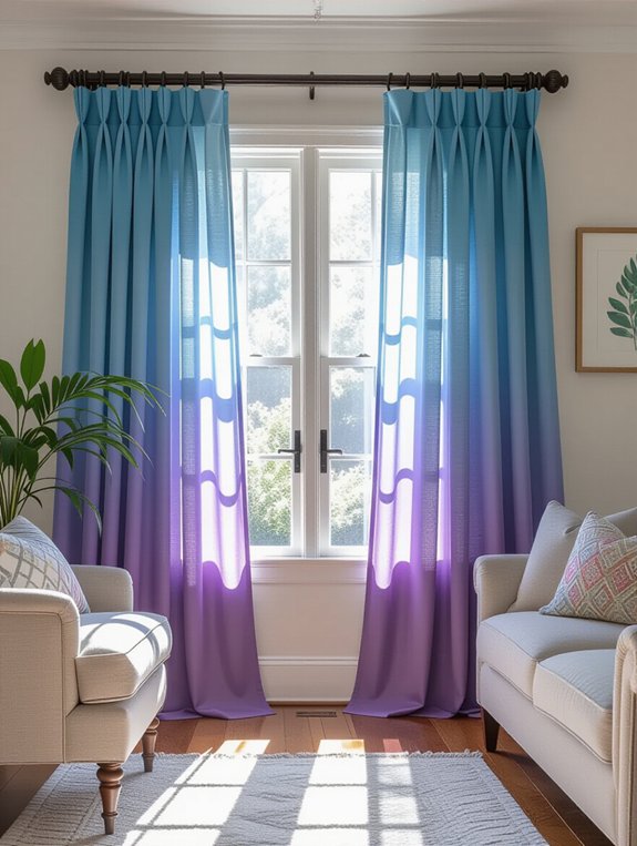 vibrant colorful ombre curtains
