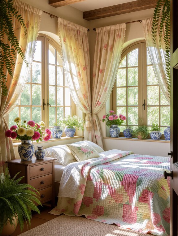 vibrant floral bedroom retreat