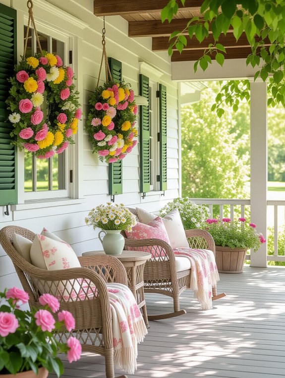 vibrant floral wreath decorations