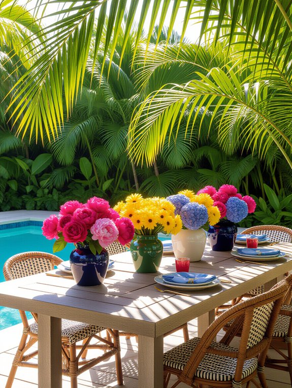 vibrant flower arrangements enhance ambiance