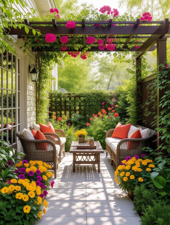 vibrant flower bed appeal