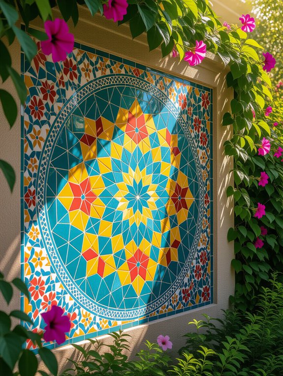 vibrant garden mosaic designs