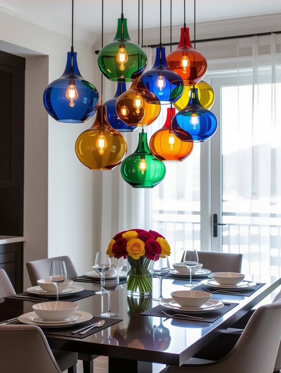 vibrant glass pendant lighting