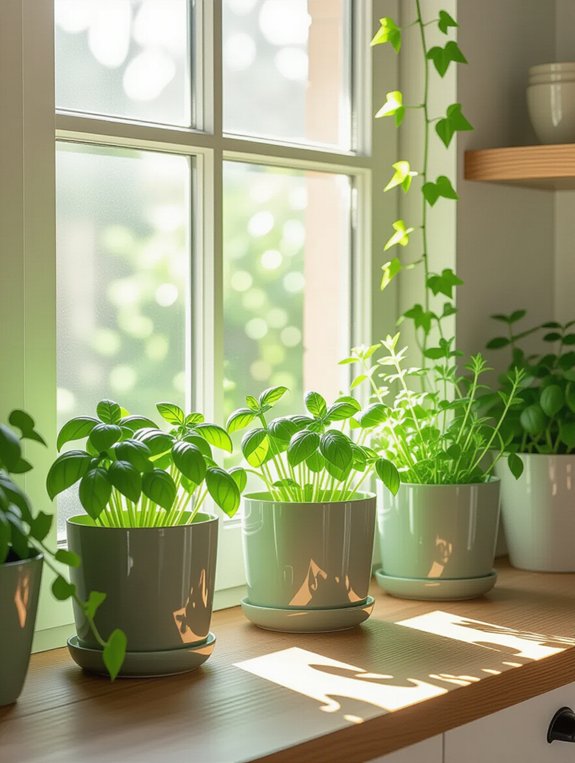 vibrant kitchen herb garden