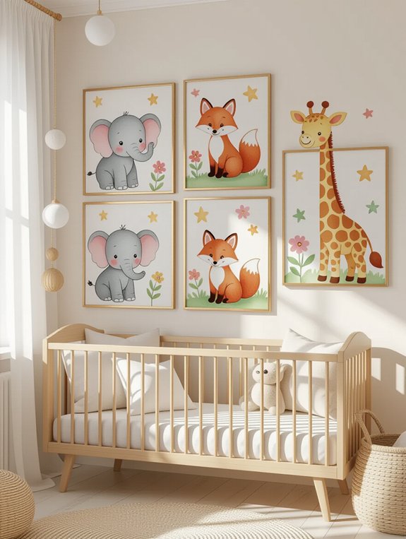 vibrant nursery animal prints