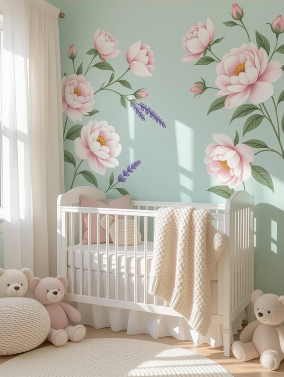 vibrant nursery floral decals
