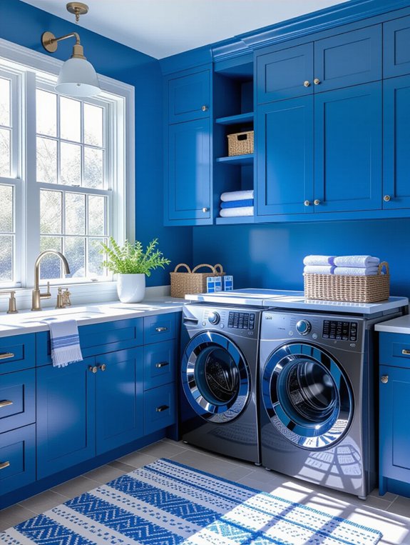vibrant periwinkle laundry room