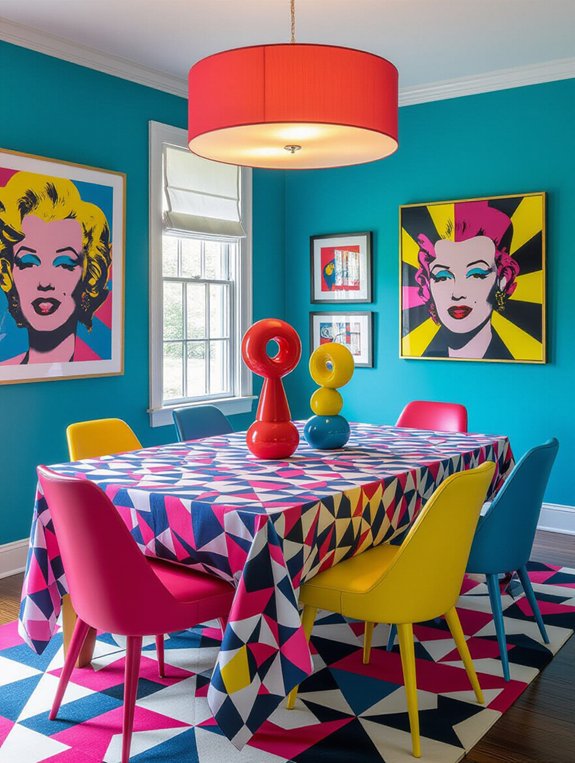 vibrant playful dining decor