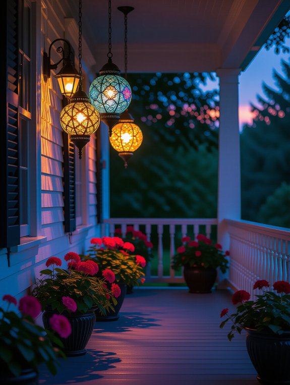 vibrant porch accent lighting