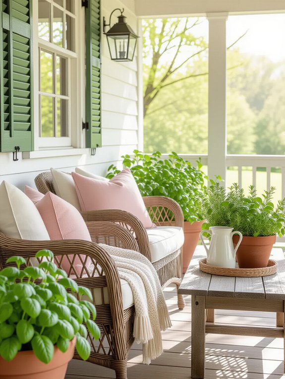 vibrant potted herb gardens