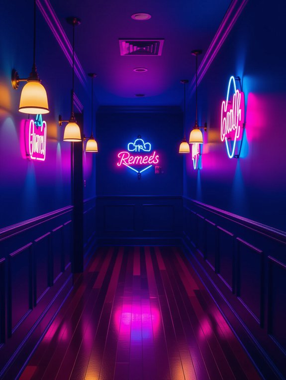 vibrant retro neon signs