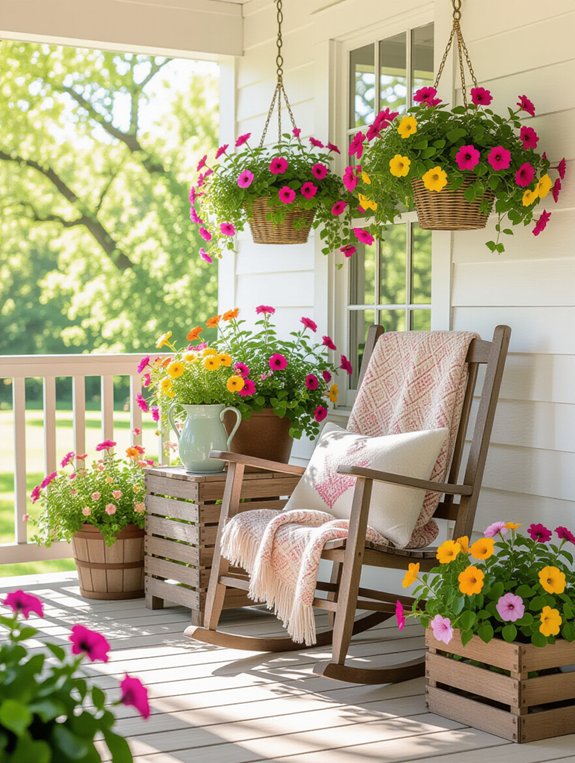 vibrant spring porch display