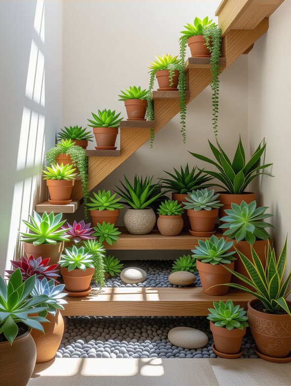 vibrant succulent display ideas