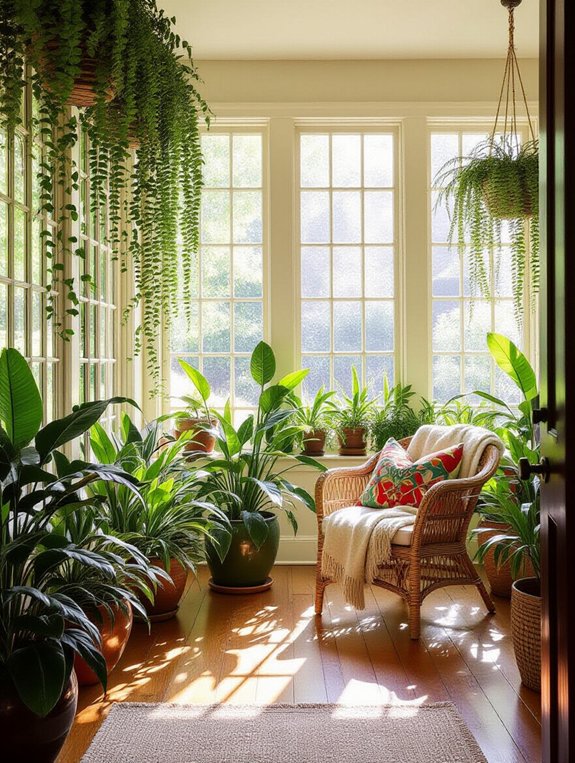 vibrant sunroom plant oasis