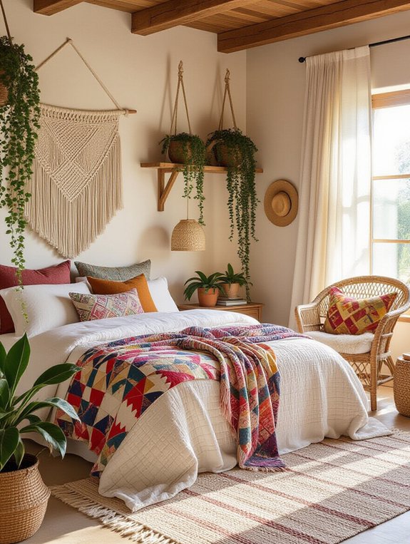 vibrant textiles and plants