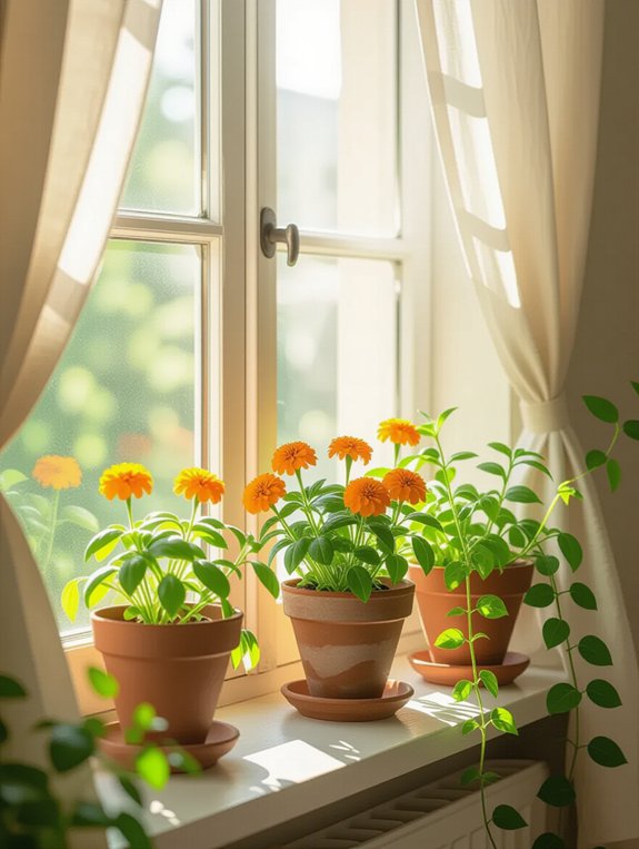 vibrant window sill garden