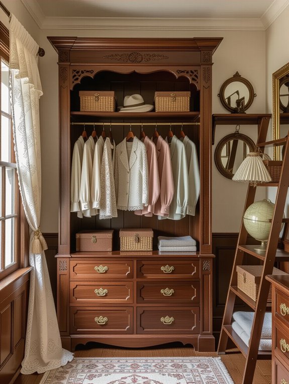 vintage accents enhance closets