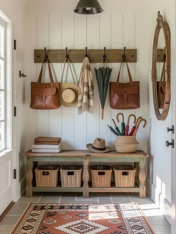 vintage charm in mudroom