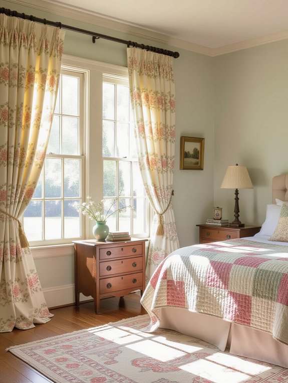 vintage curtains add charm