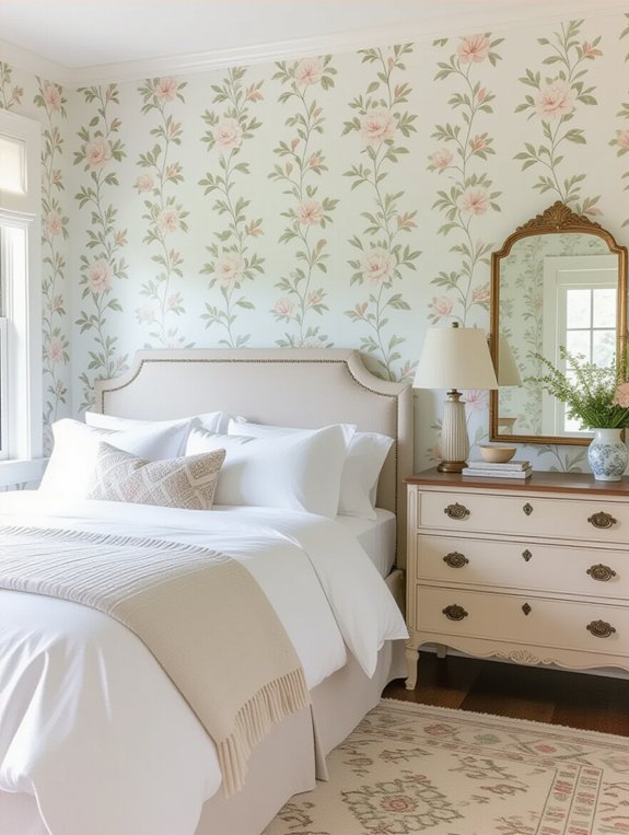 vintage inspired wallpaper accents