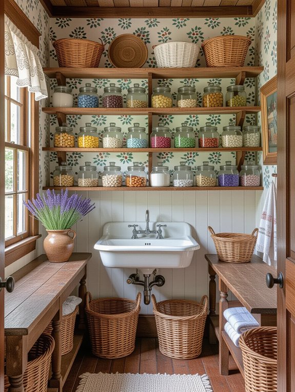 vintage laundry room storage