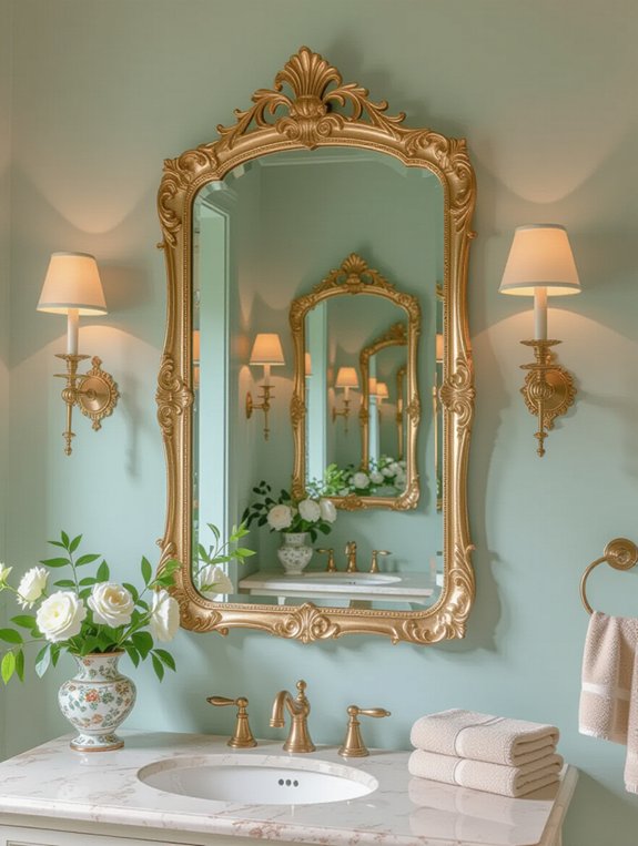 vintage mirrors enhance bathrooms