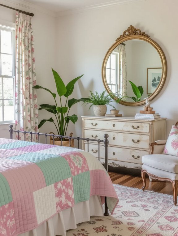 vintage mirrors enhance depth