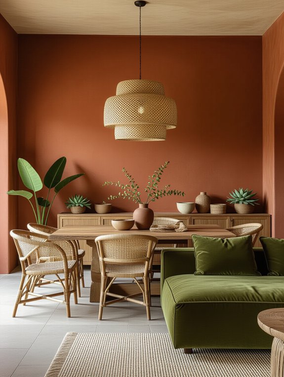 warm earthy dining room