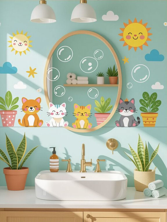 whimsical bathroom wall decals