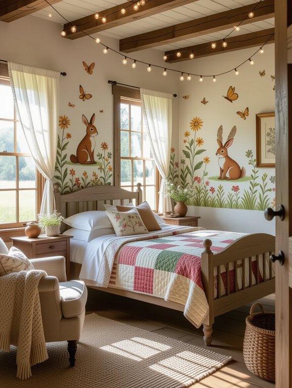 whimsical nature inspired wall murals