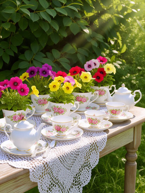 whimsical tea cup planters