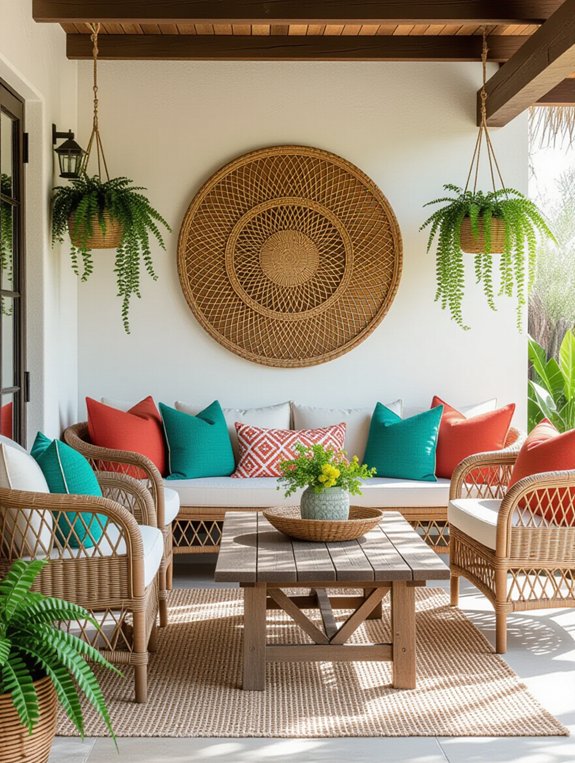 wicker furniture wall art