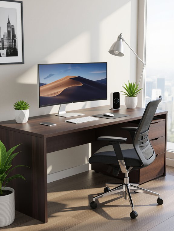 wireless charging corner desk