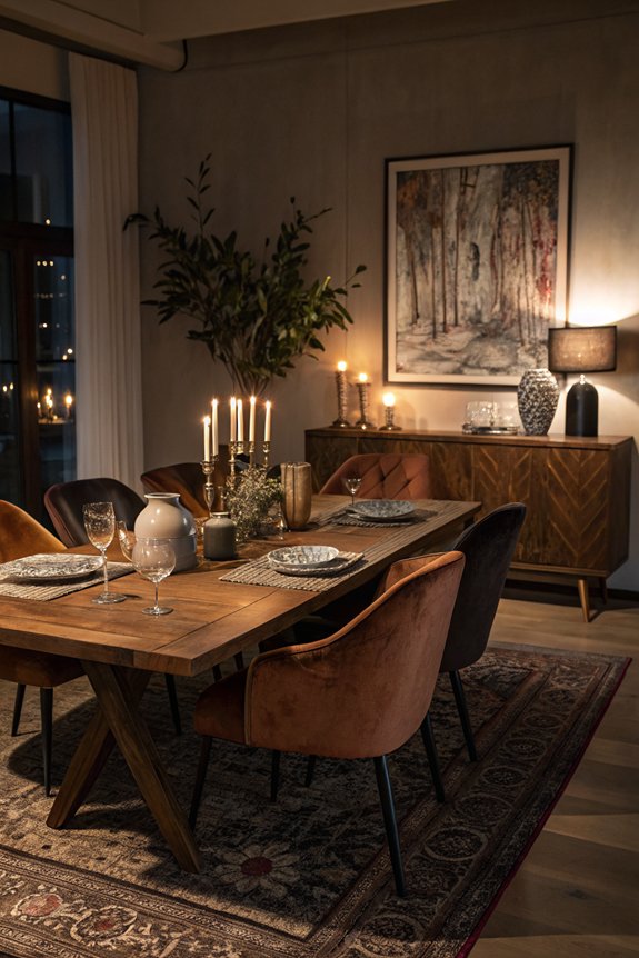 art enhances dining atmosphere